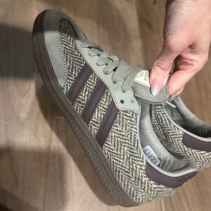 Adidas Herringbone Sneakers with Brown Highlights